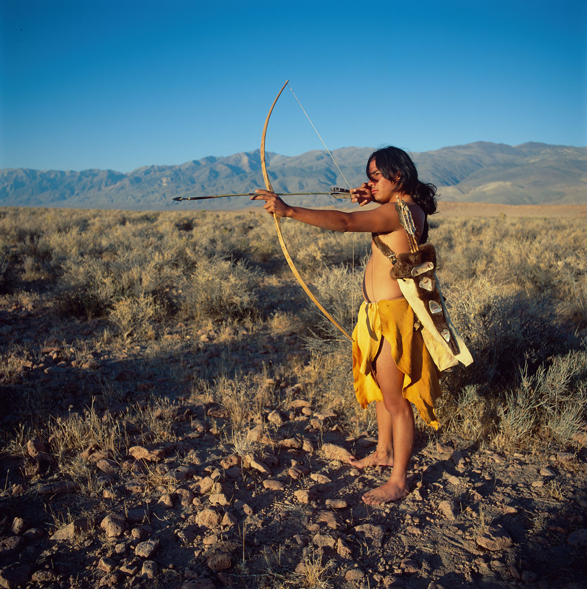 Native Americans - Paiute - Shoshone -man with bow and arrow