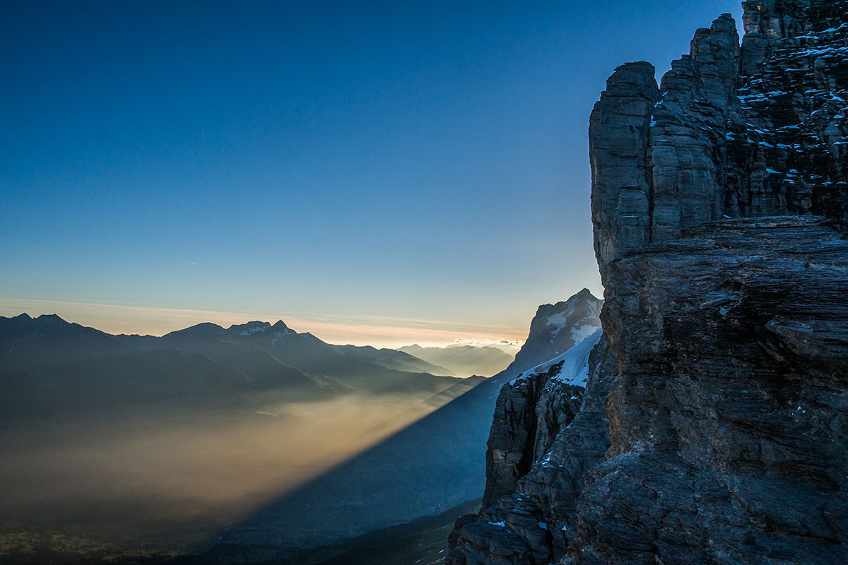 Sunrise at Rotstock - Eiger north face
