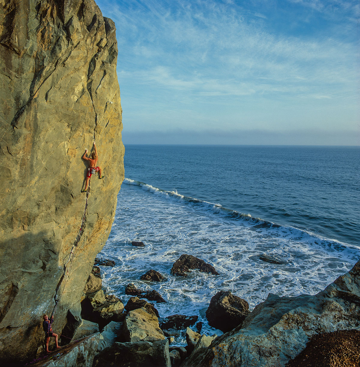 Mikeys Beach - crack climbing near San Francisco
