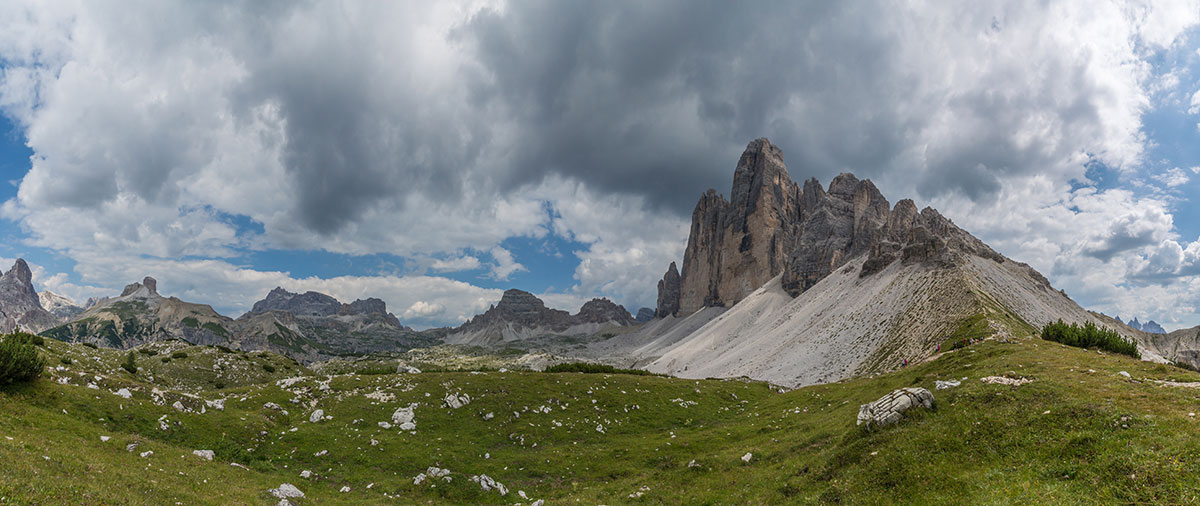 North side of the Three Peaks Dolomites, Italy - 