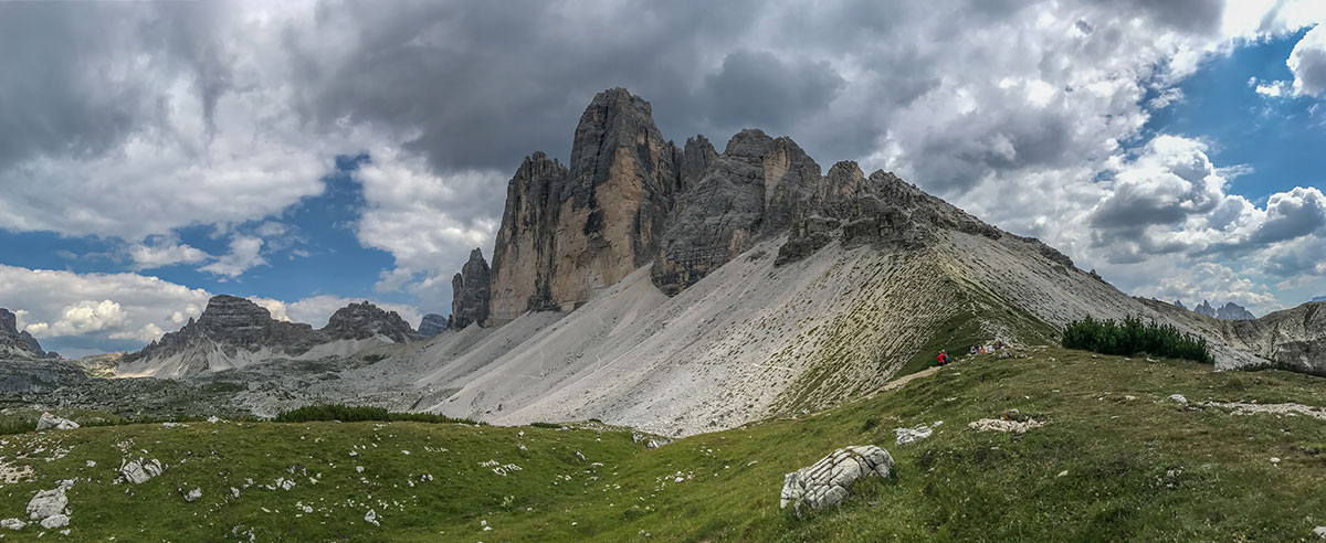 Clouds above the North face of the Three Peaks Dolomites, Italy - 