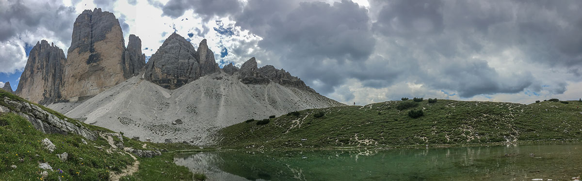 Clouds over the Three Peaks Dolomites, Italy - Panorama 