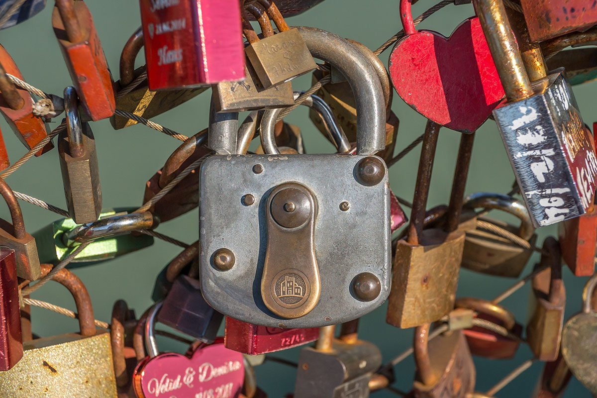 Love Locks at the Bridge, Salzburg, Austria