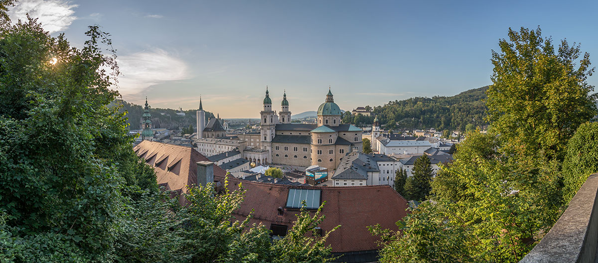 Salzburg, view of the cathedral from the Hohensalzburg fortress