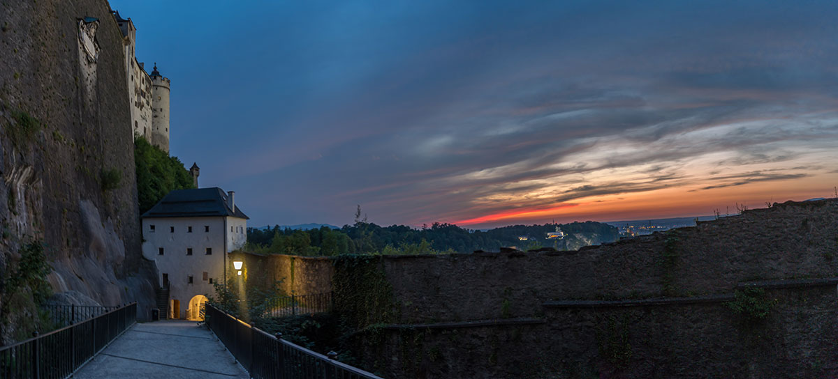 Salzburg, Austria view from the fortress at sunset