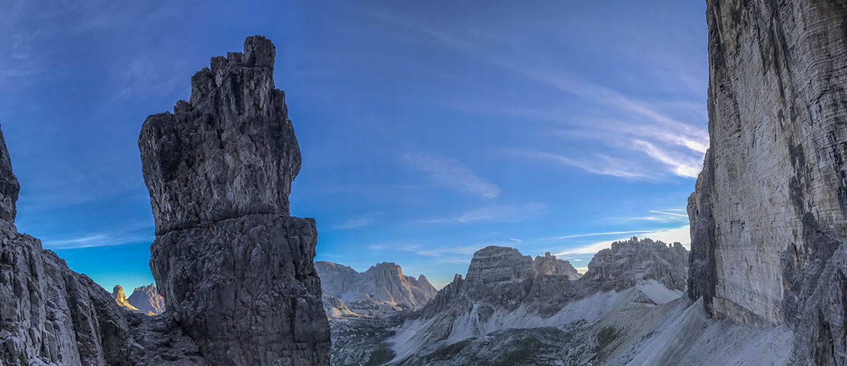 Grosse Zinne north face from the Demuth ridge