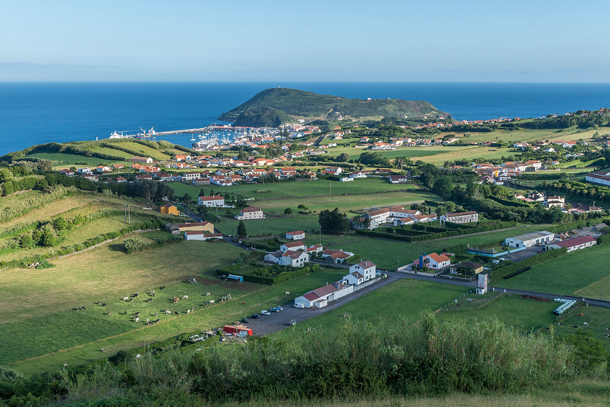 Azoren, Faial, Blick auf Horta