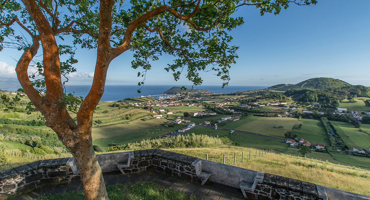 Azoren, Faial, Blick auf Horta