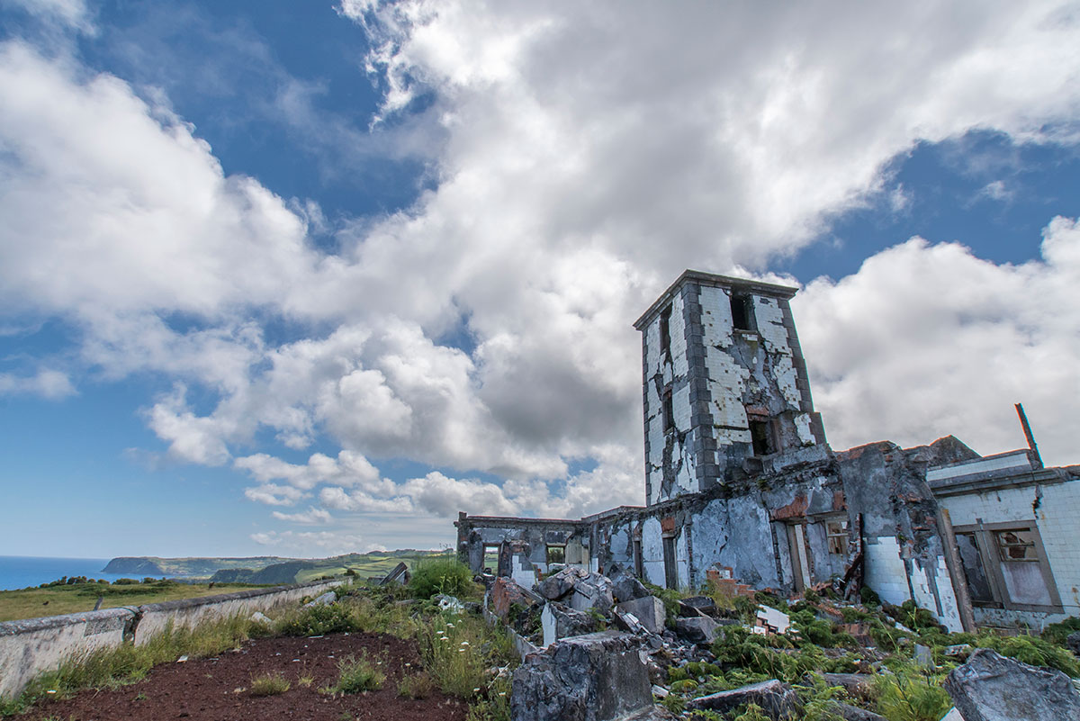 Azores, Faial, lighthouse ruin at Ribeirinha