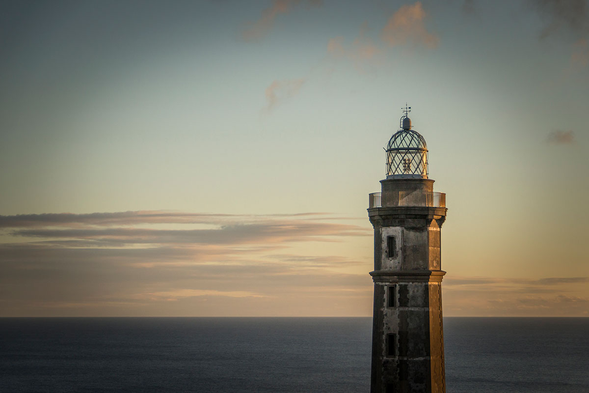 Azores, Faial, lighthouse of Capelinhos