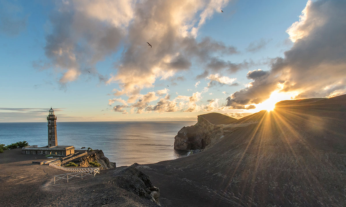 Azores, Faial, lighthouse of Capelinhos