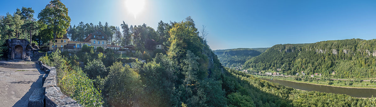 Elbtal bei Děčín, Panorama Blick