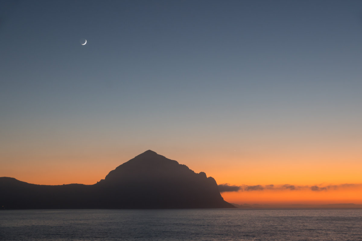 Sizilien, Sonnenuntergang an der Küste bei San Vito lo Capo