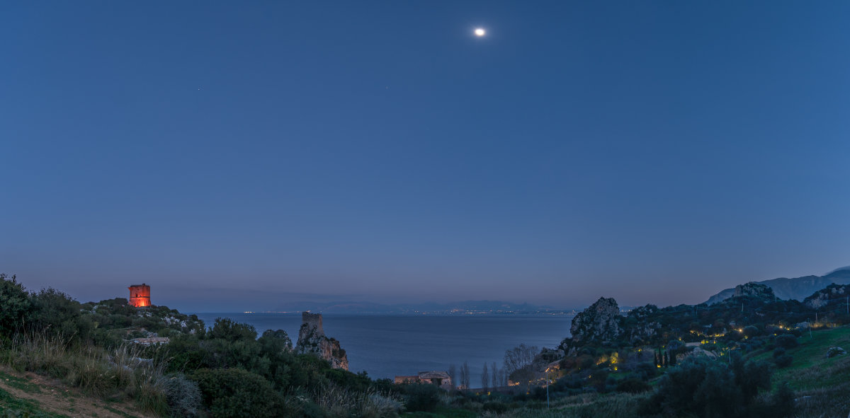 Sizilien, San Vito lo Capo, Riserva naturale orientata dello Zingaro bei Nacht