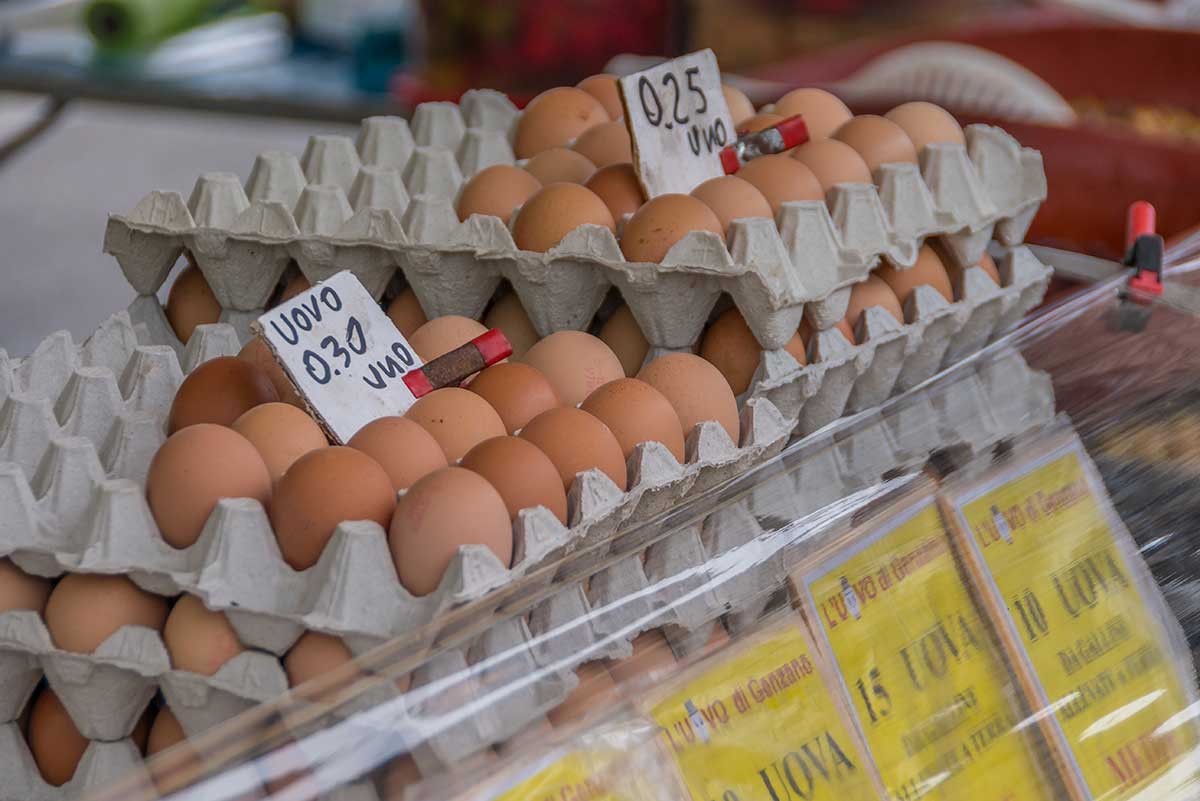 Eier auf einem Markt