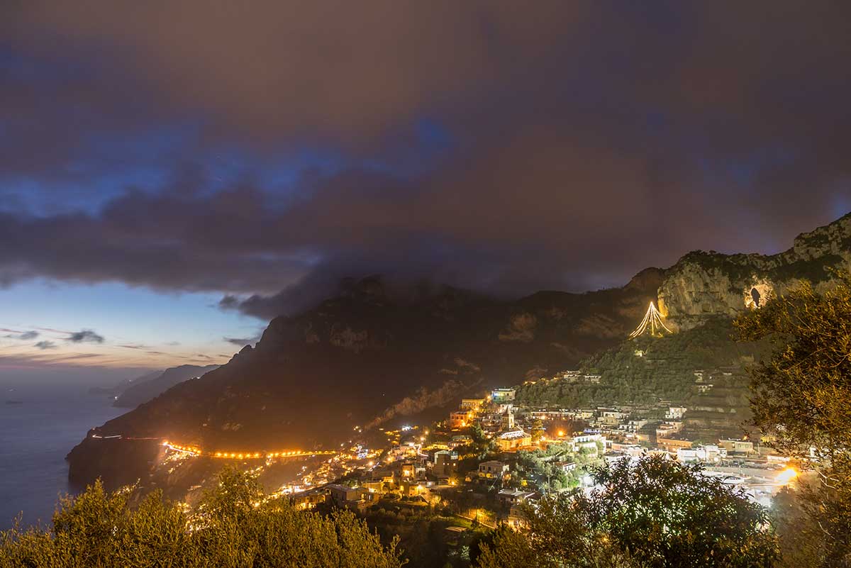 Amalfiküste, Positano bei Nacht