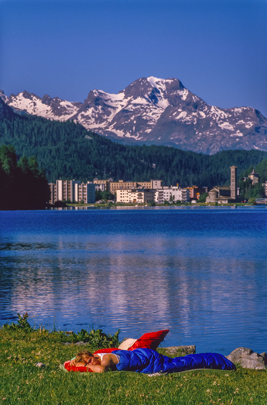 Carsten nach dem Biwak am See in St.Moritz nach der Piz Rosegg Nord-Ost Wand